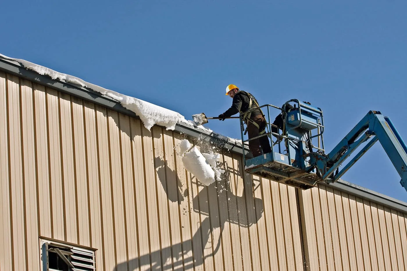 Roof access and inspection at a commercial building